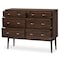 Baxton Studio Disa Mid-Century Modern Walnut Brown Finished 6-Drawer Dresser 142-8006 - alternate 7